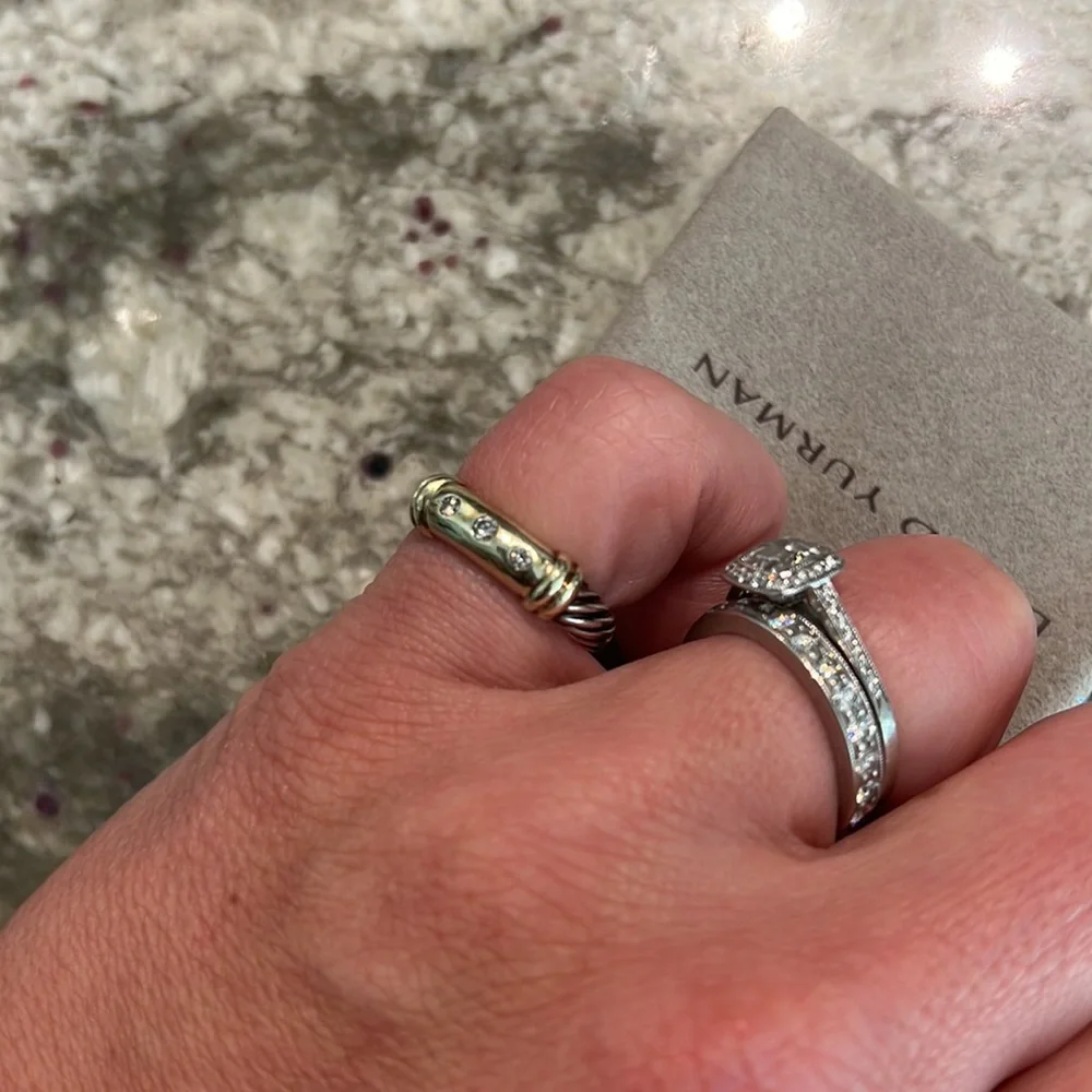 David Yurman gold and silver Diamond ring